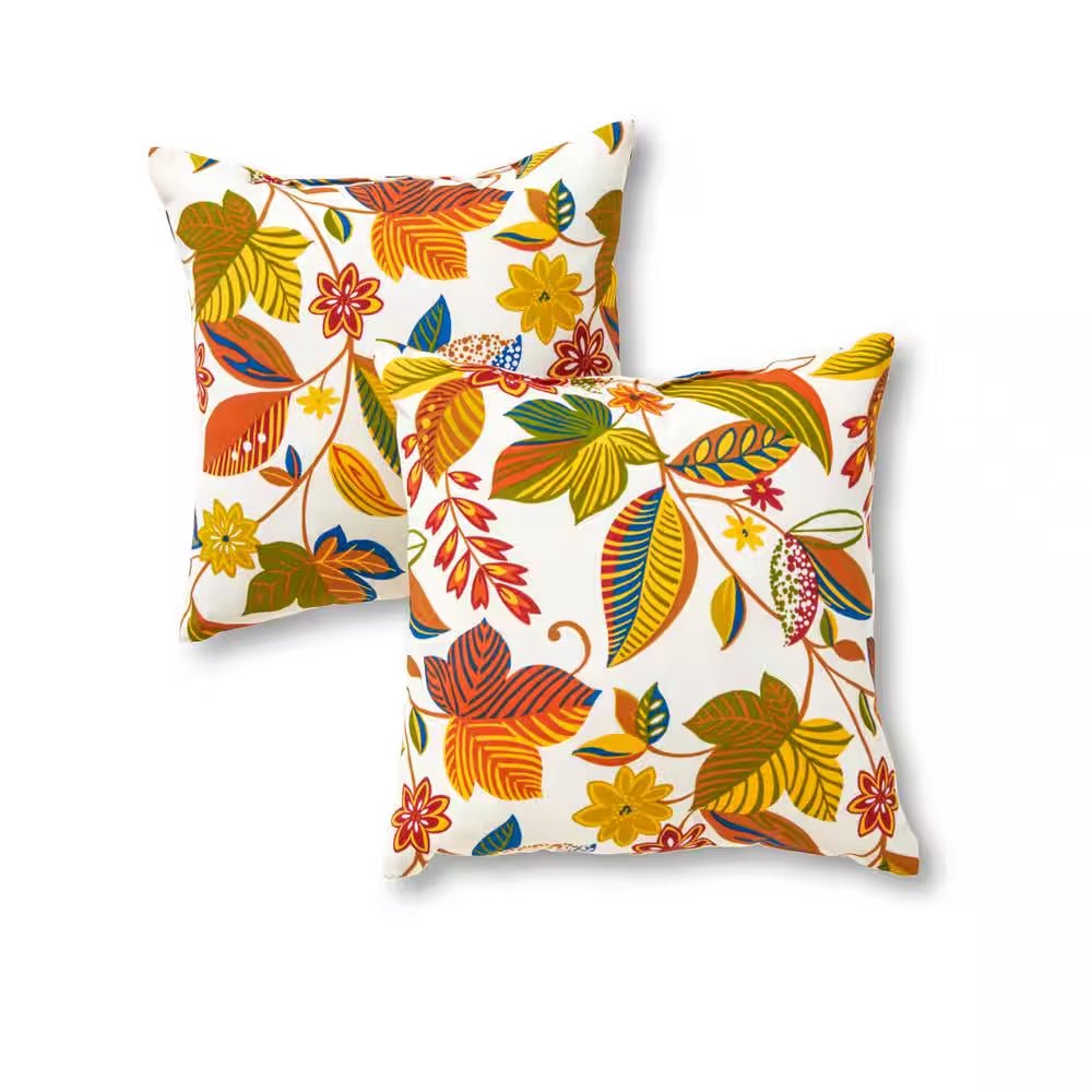 Esprit Floral Square Outdoor Throw Pillow (2 - Pack) - Open Season Industries