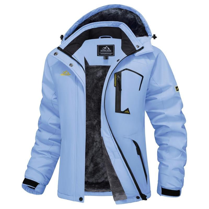 MAGCOMSEN Women'S Waterproof Ski Jacket Hooded Fleece Lined Warm Winter Jacket Snow Coat Mountain Windproof Rain Windbreaker - Open Season Industries