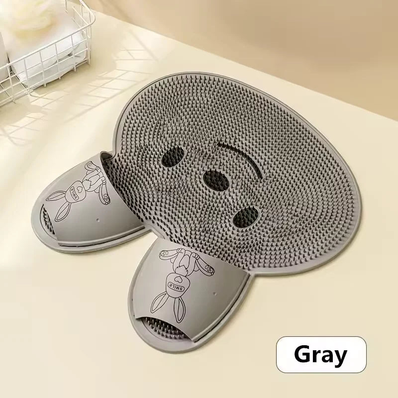 Bathing anti Slip Mat Exfoliating Shower Massage Scraper Bathroom Non - Slip Bath Mat Back Massage Brush Silicone Foot Wash Mat - Open Season Industries