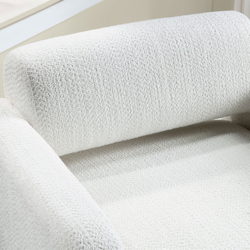 Prie Modern Boucle Fabric Indoor Armchairs & Accent Chairs, White - Open Season Industries