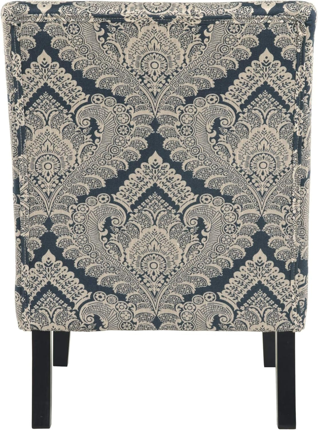 Honnally Modern Medallion Pattern Accent Chair, Blue & Ivory - Open Season Industries