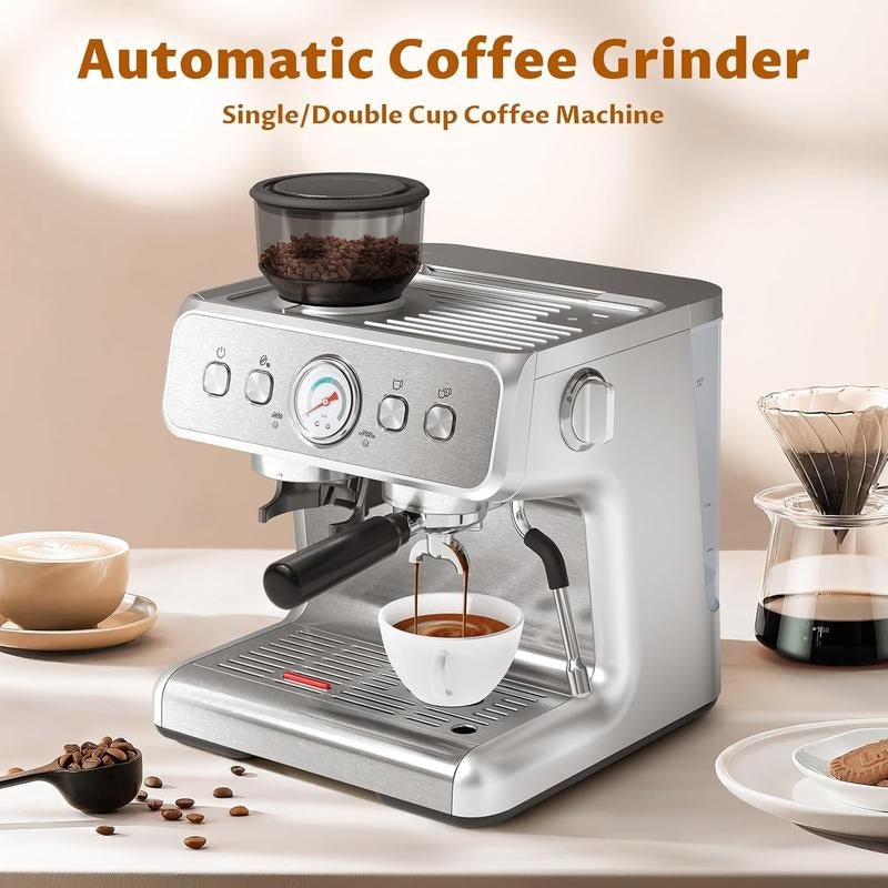 Xbeauty Espresso Machine 15 Bar, Coffee Maker for Cappuccino and Latte Maker with Milk Frother Steam Wand, Fast Heating Coffee Machine for Home, Office - Open Season Industries