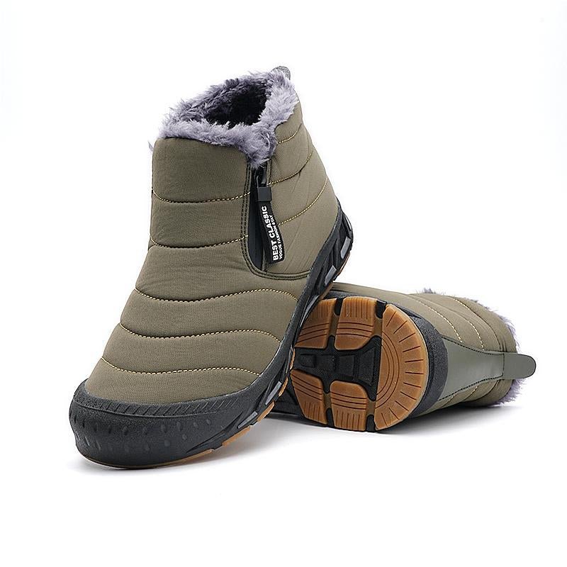Mens Thermal Snow Boots - Waterproof, Windproof, and Insulated Hiking Boots with Easy Zippers, Soft Fuzzy Lining, and Perfect for Winter Season - Open Season Industries