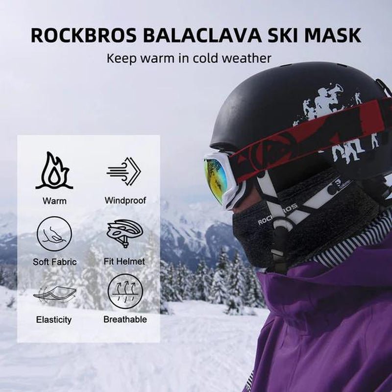 ROCKBROS Balaclava Ski Mask for Men Cold Weather Scarf Windproof Thermal Winter Neck Warmer Hood for Cycling Hiking - Open Season Industries