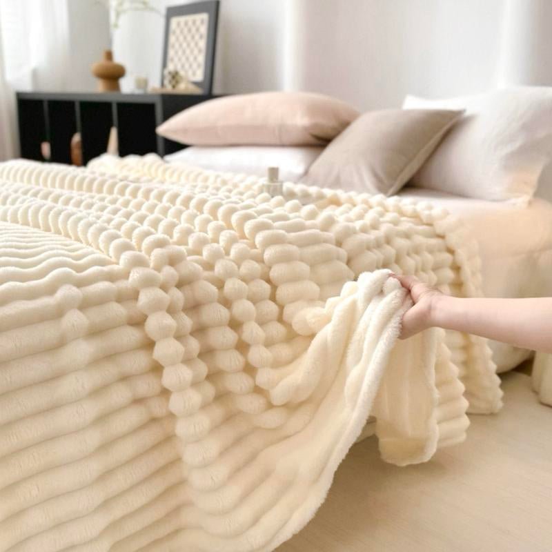 Luxurious Touch Is Here! 4 - Color Faux Rabbit Fur Sleep Blanket —— Warm and Cozy, Ultra - Soft Baby Blanket, Suitable for Sofas, Offices, and Bedrooms —— an Ideal Seasonal Gift and Bed Blanket, Bringing an Ultra - Soft Baby Blanket with a Luxurious Texture. - Open Season Industries