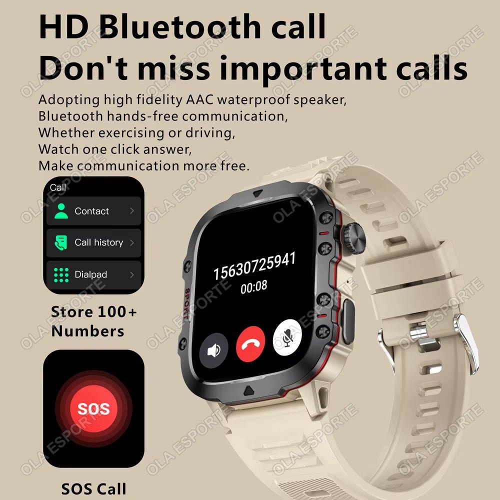 Original Men Smartwatch Flashlight Bluetooth Call Fitness Clock IP68 Waterproof Sports Men for Android IOS Smart Watch 2025 New - Open Season Industries