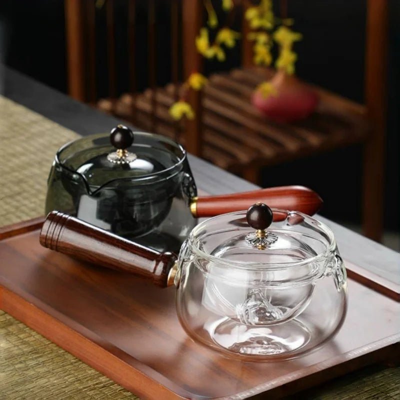 Side Handle Glass Teapots High Temperature Resistant Kung Fu Teaware Accessories Rotating Tea Water Separation Filter Tea Tools - Open Season Industries