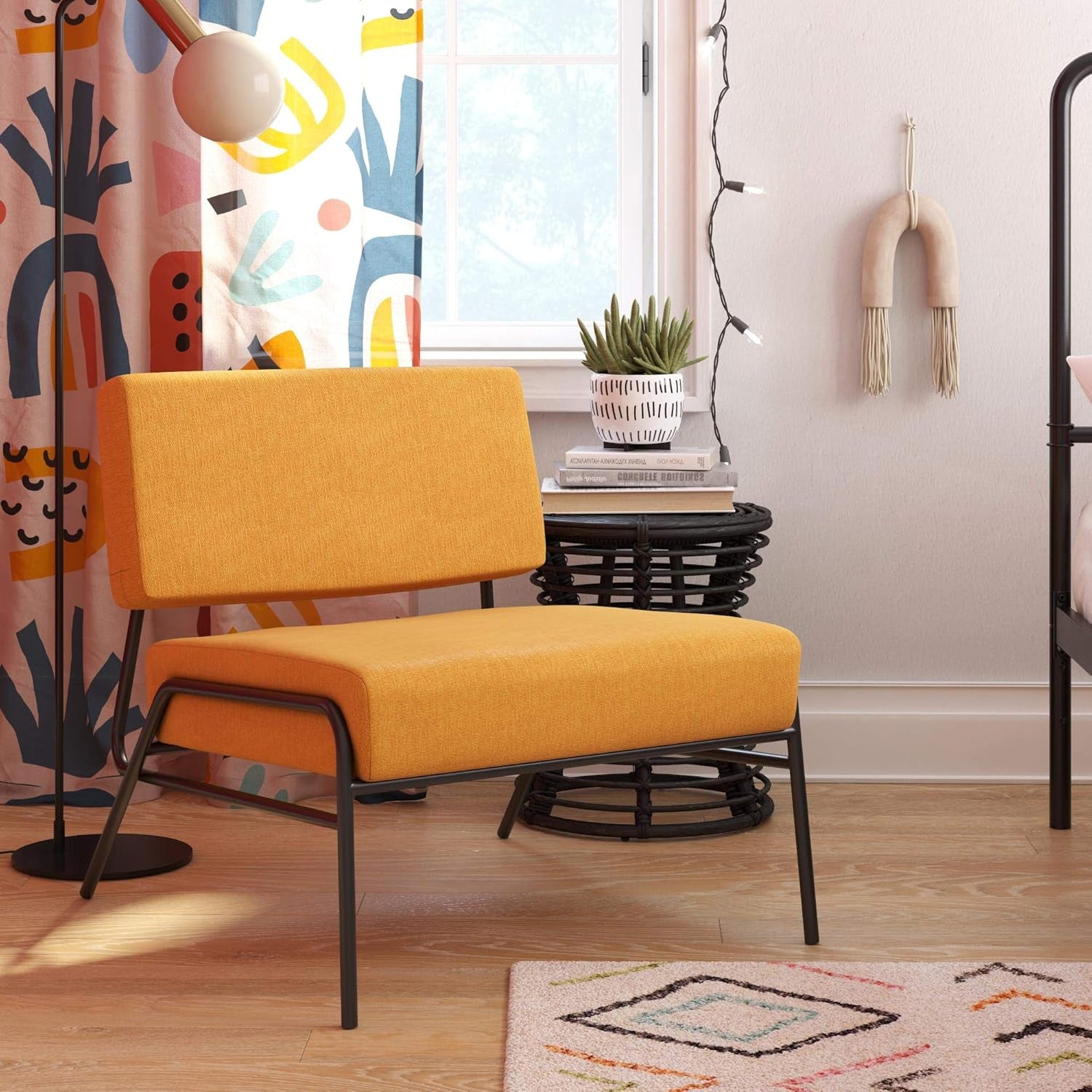 Ciara Accent Chair, Living Room Furniture, Mustard Linen - Open Season Industries