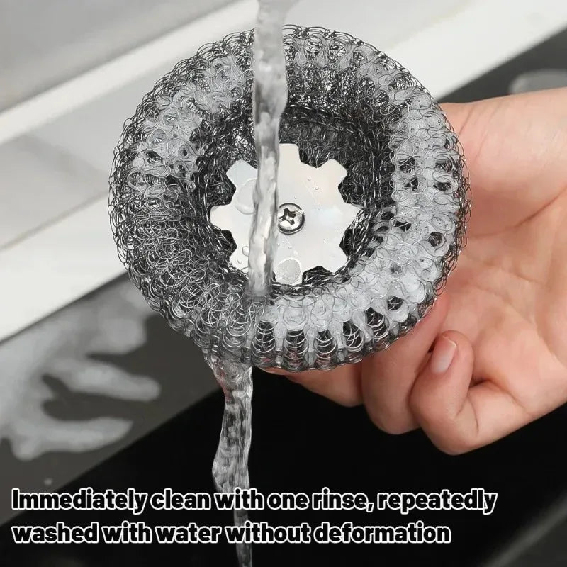 Stainless Steel Pot Brush Ergonomic Handle Heavy Duty Wire Ball Scrubber for Kitchen Dishes Pans Grills Sink Cleaning Tools - Open Season Industries