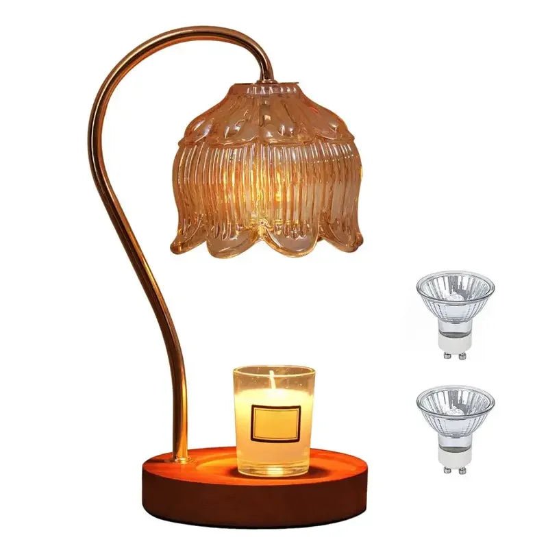 Candle Warmer Lamp Nightstand Lamp Dimmable/ Timer Aromatherapy Lamp without Fire High Quality Glass Lamp Shade - Open Season Industries