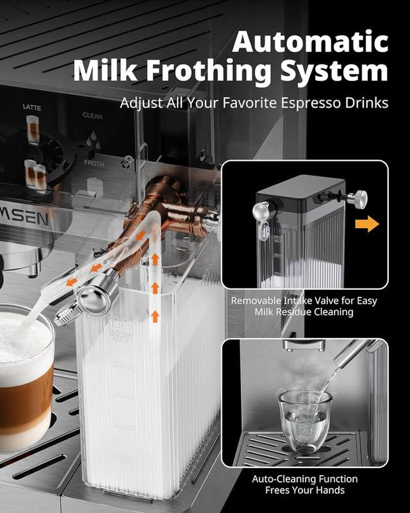 Automatic All - In - One Coffee Maker, One - Touch Latte Art, Programmable Recipes,Commercial Grade Combo Coffee Machine - Open Season Industries