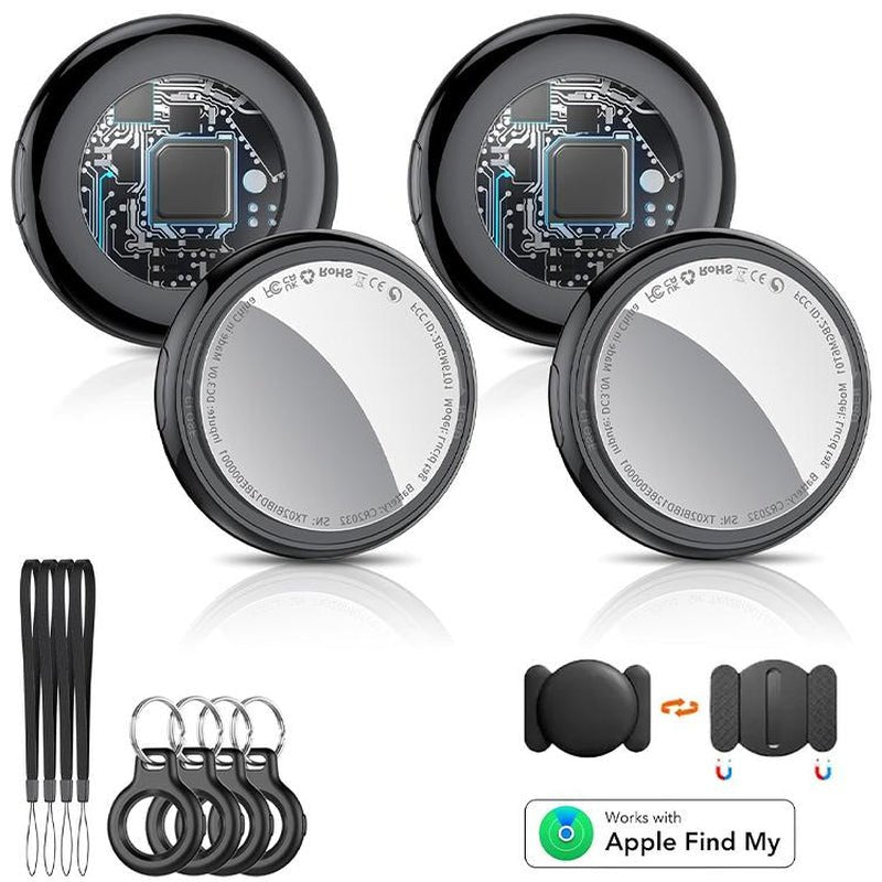 [Summer Deals] Tukio GPS Tracker for Cars & Pets - Mini Clear Design, Weatherproof Case, Anti - Lost Device, Works with Apple Find My Ios Only, IP67 Waterproof, Replaceable Battery Protection - Open Season Industries