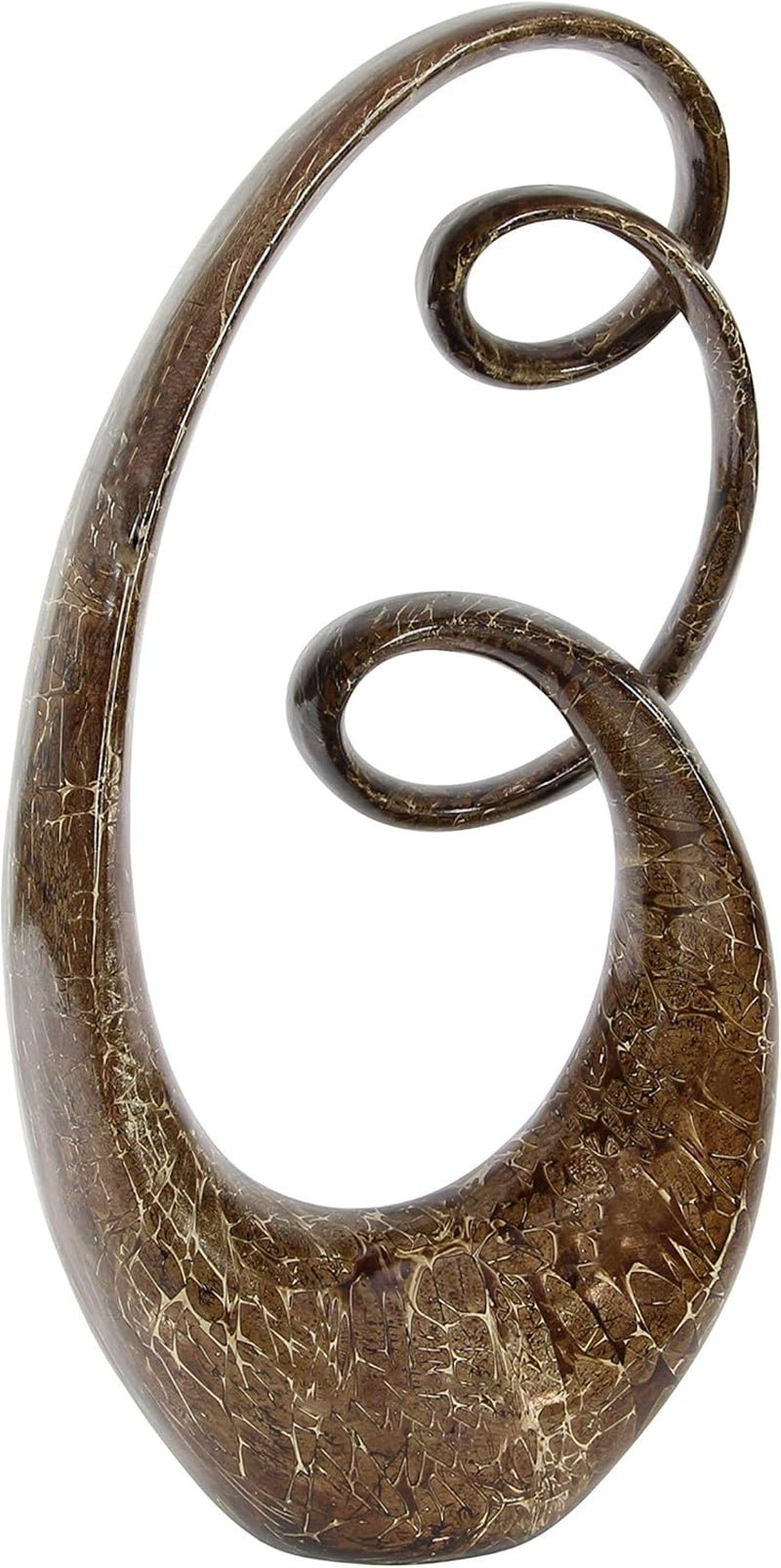 Polystone Abstract Decorative Sculpture Swirl Home Decor Statue, Accent Figurine 14" X 8" X 31", Brown - Open Season Industries