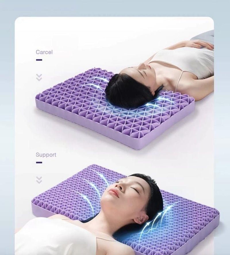 TPE Elastic Pillow, 100% Elastic Grid, Breathable Mesh Cover, Oversized Cool Ergonomic Design for Summer Travel, Neck & Shoulder Pain Relief, All - Season Comfort, Washable, Tiktok Springtok Sleep Essential - Open Season Industries