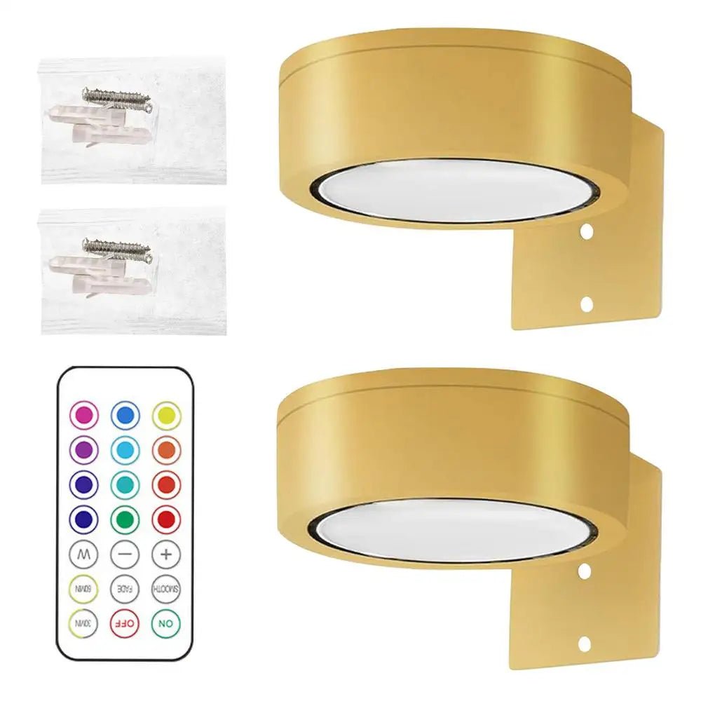 2Pcs LED Wall Sconces Lights 13 - Color RGB Dimmable Painting Art Display Lights Magnetic Spotlight Battery Operated Picture Lamp - Open Season Industries