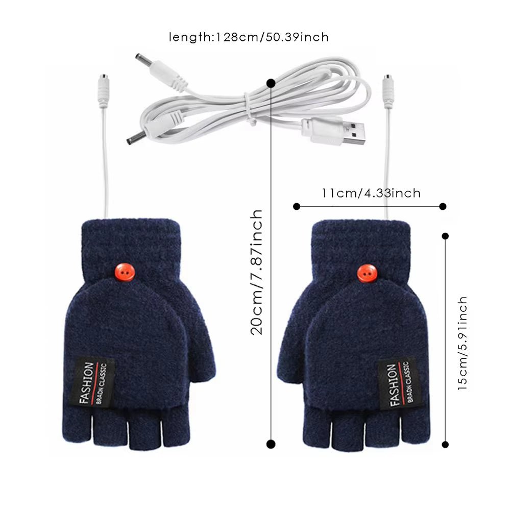 Touchscreen Heating Gloves Rechargeable Winter Warm USB Electric Heated Gloves Fingerless Hand Warmer Thermal for Skiing Gloves - Open Season Industries