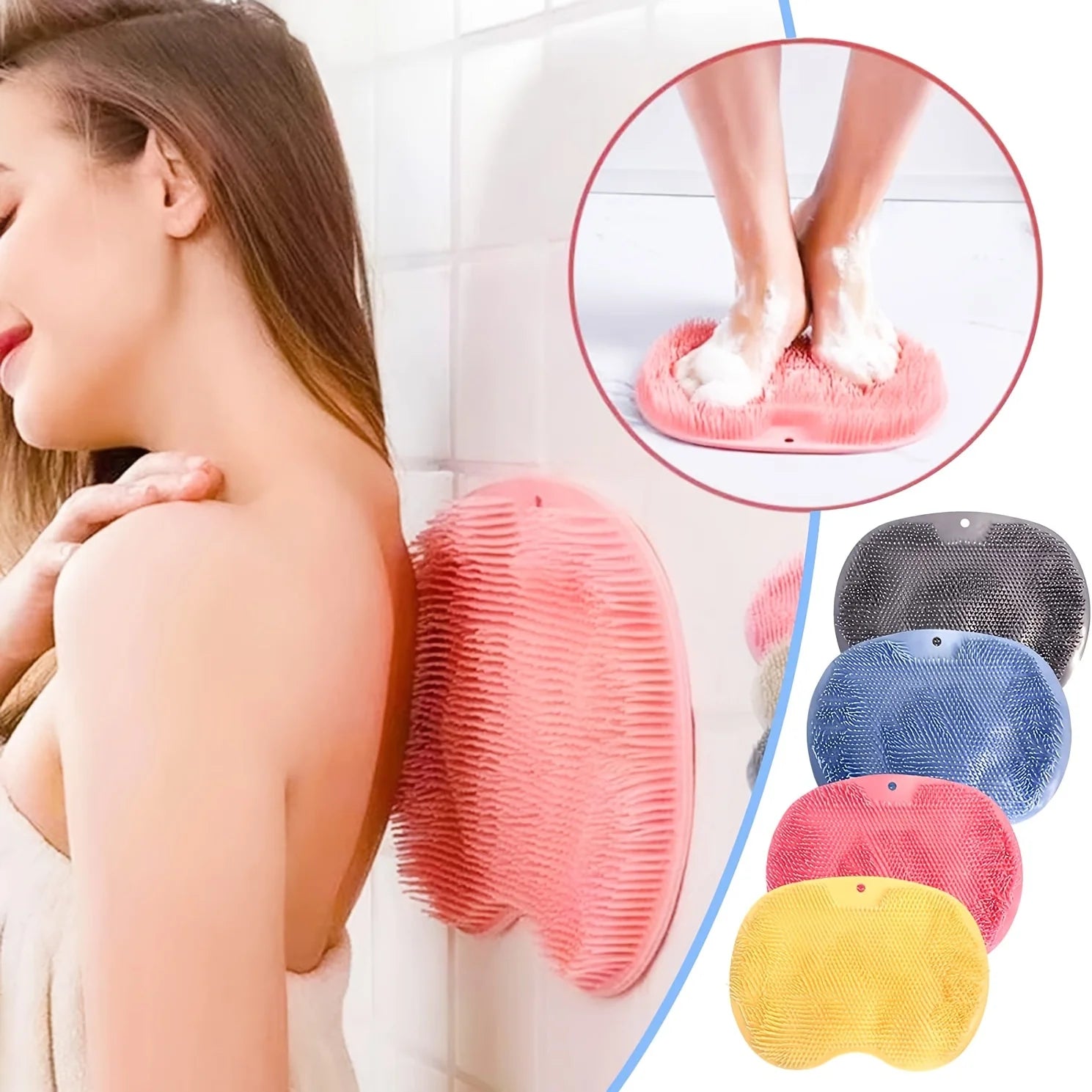 Bath Massage Pad, Shower Foot Massage Scrub, Bathroom Wall Mounted Back Scrub, Back Exfoliator, Back Massage Pad - Open Season Industries