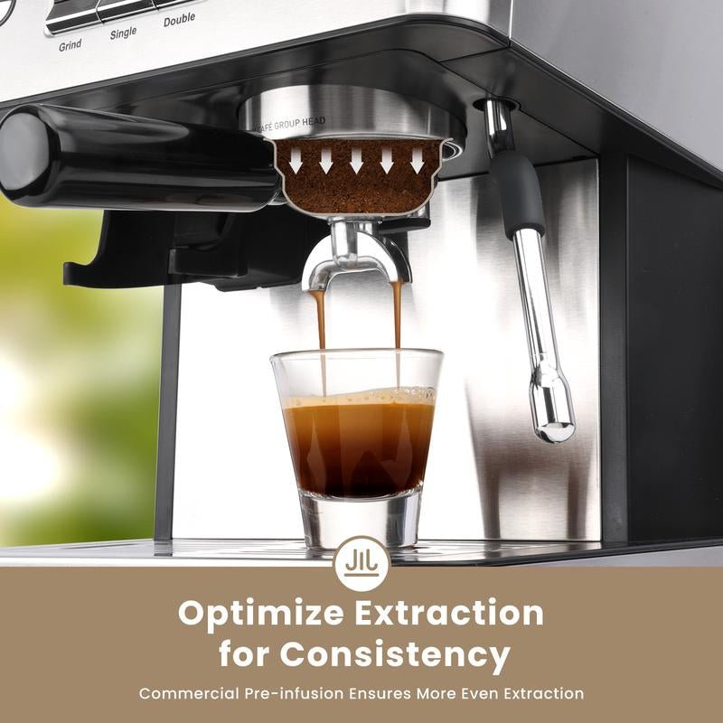【Springtok】Gevi Espresso Machine with Grinder & Steam Wand | Home Barista Latte Maker | 2.3L Water Tank | Perfect Gift for Coffee Lovers - Open Season Industries