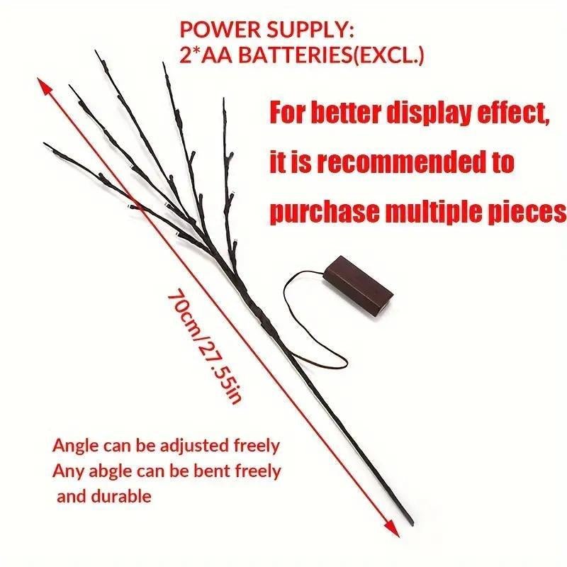 Tree Branch Light, 1 Count/3 Counts Battery Powered 16 LED Tree Branch Shaped Lights (No Battery), Decorative Light for Home Party Wedding Festive Party Supplies - Open Season Industries