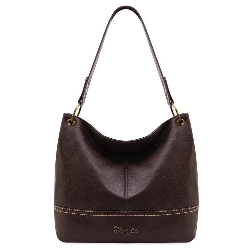 Wrangler Cow Print Hobo Bag Vegan Leather for Woman with Wide Guitar Strap - Open Season Industries