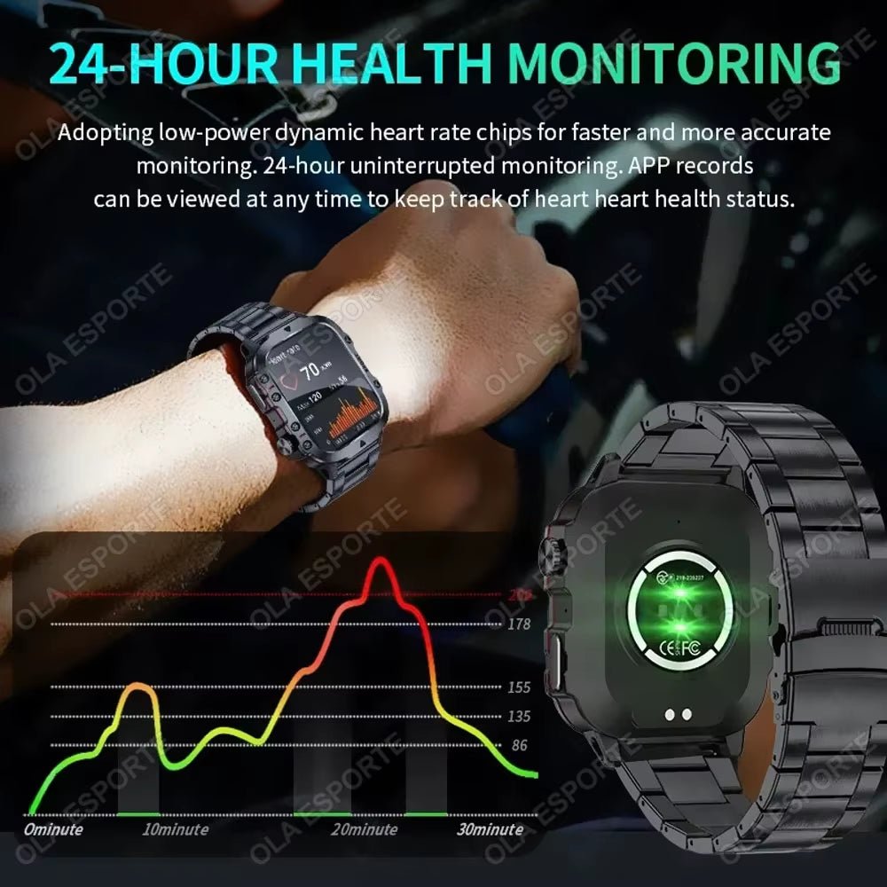 Original Men Smartwatch Flashlight Bluetooth Call Fitness Clock IP68 Waterproof Sports Men for Android IOS Smart Watch 2025 New - Open Season Industries