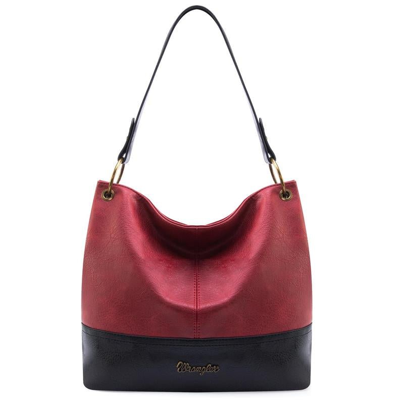 Wrangler Cow Print Hobo Bag Vegan Leather for Woman with Wide Guitar Strap - Open Season Industries