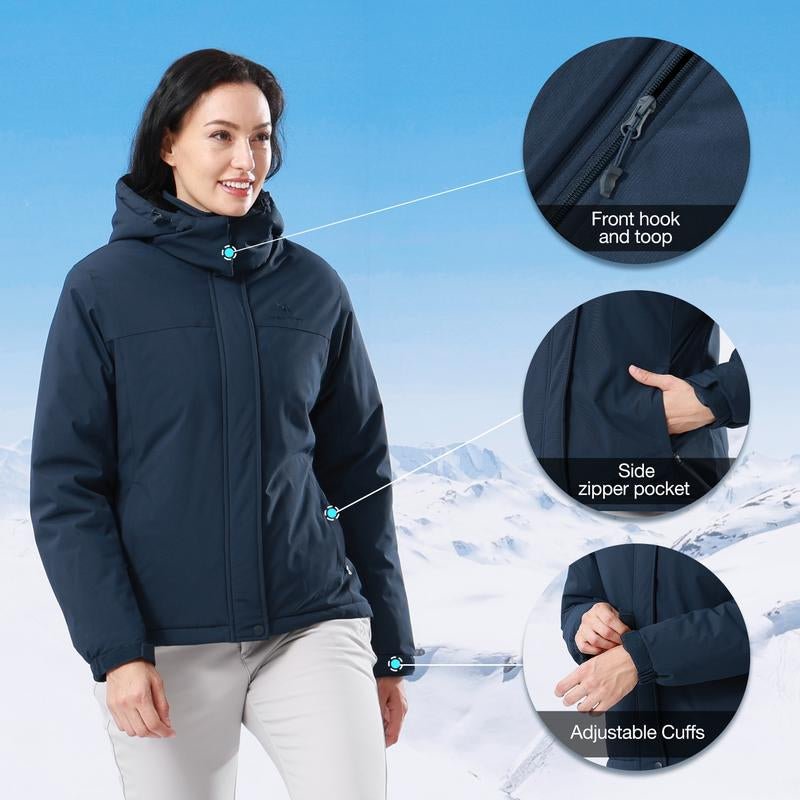 CAMEL CROWN Women'S Winter Outerwear Waterproof Ski Snow Jacket Warm Fleece Jacket Parka Raincoat with Multiple Pockets Sport Jacket - Open Season Industries