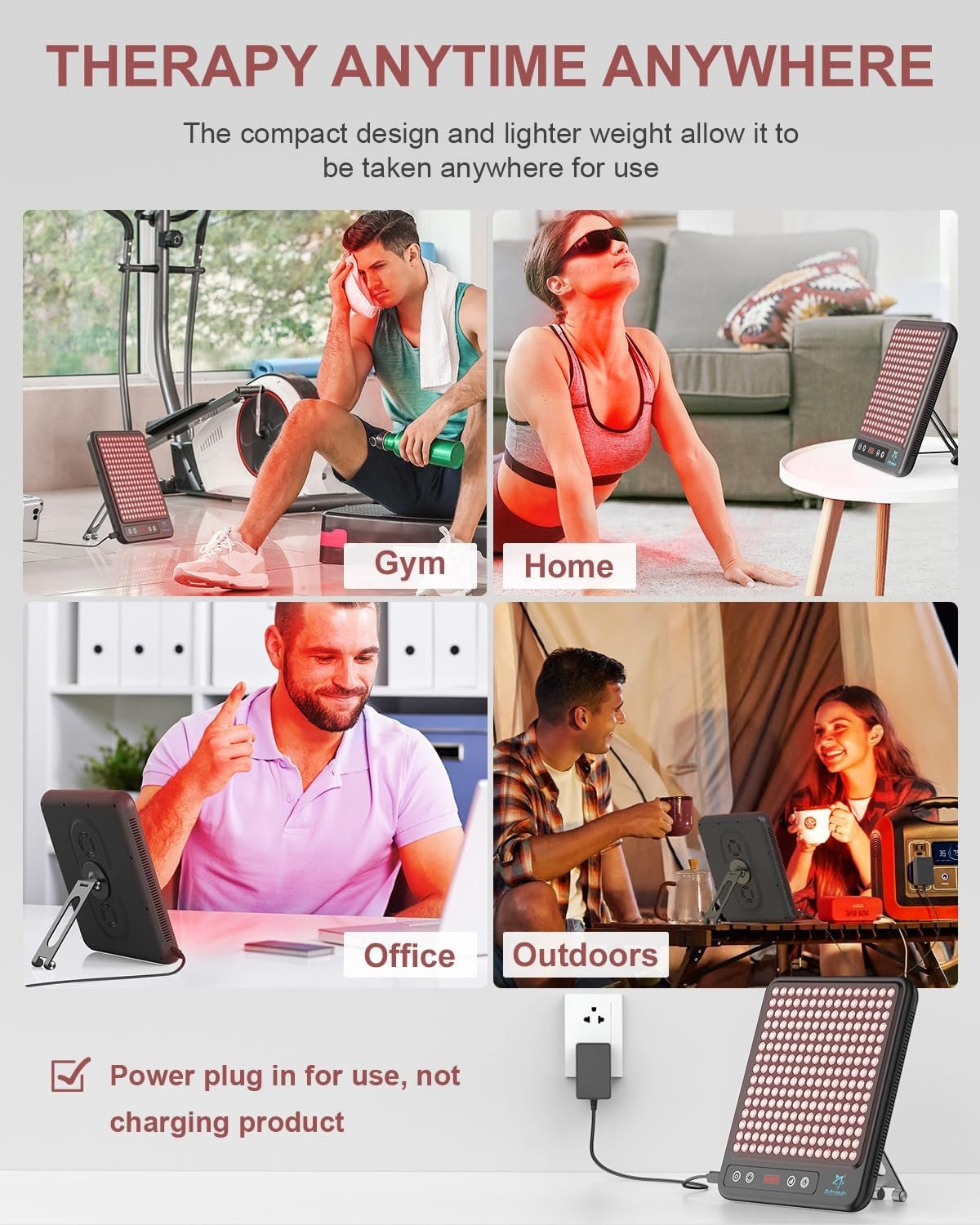 Red Light Therapy Panel, 225 Dual - Chip Leds with 660Nm Red & 850Nm near Infrared Light for Face, Skin, Sleep, Body Relaxation, Portable Therapy Panel with Stand & Timer - Open Season Industries