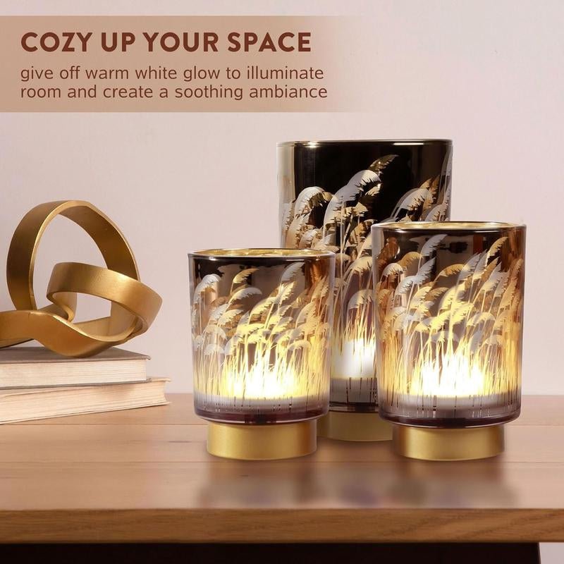 Remote - Controlled Battery - Operated Pampas Cordless Glass Accent Table Lamp for Bedroom, Living Room & Kitchen Home Decoration Design Interior Lighting Modern Glow - Open Season Industries