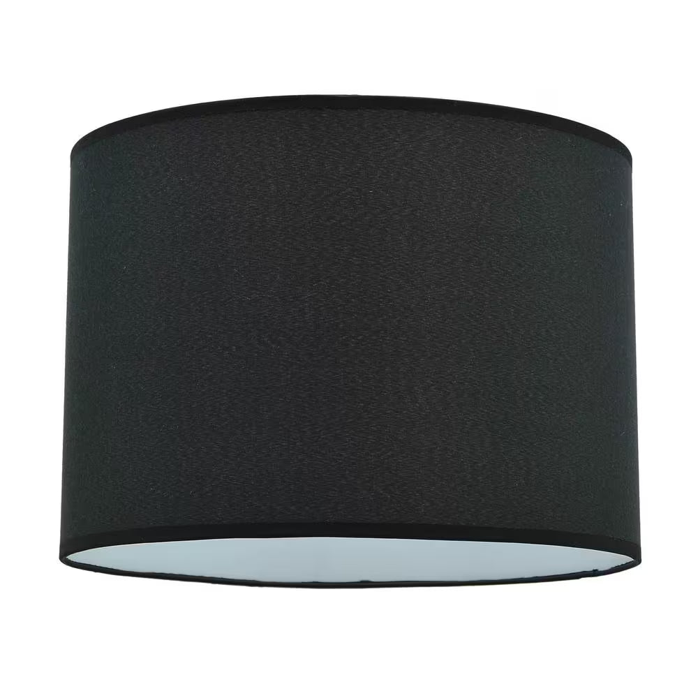 14 In. X 10 In. Black Hardback Drum/Cylinder Lamp Shade - Open Season Industries