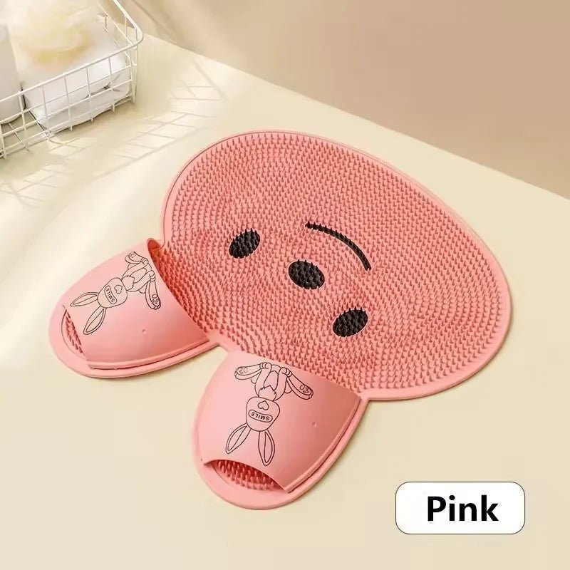 Bathing anti Slip Mat Exfoliating Shower Massage Scraper Bathroom Non - Slip Bath Mat Back Massage Brush Silicone Foot Wash Mat - Open Season Industries