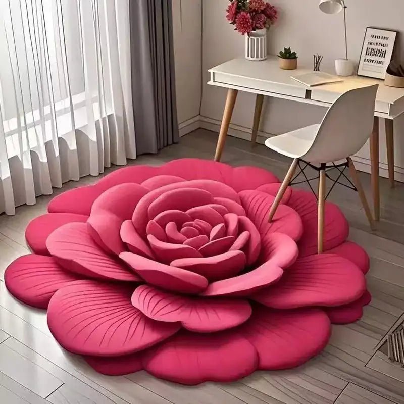 Alien Floral Plush & Diatomaceous Earth Floor Mat Bathroom Absorbent Anti - Slip 3D Fresh Flower Pattern Door Mats Dirt - Resistant - Open Season Industries