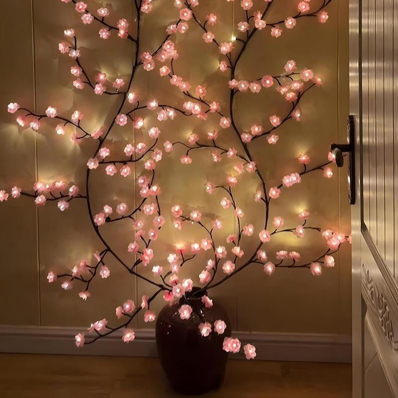 Christmas Cherry Blossom Tree Branch Light String, USB Powered DIY Holiday Tree Vine Light, LED Lamp Suitable for Room Wall Decoration, LED Lights - Open Season Industries