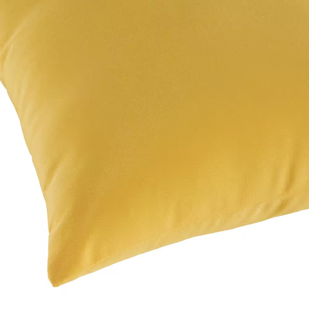 Solid Sunbeam Yellow Lumbar Outdoor Throw Pillow (2 - Pack) - Open Season Industries