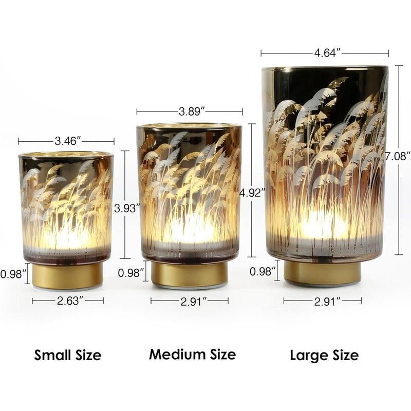 Remote - Controlled Battery - Operated Pampas Cordless Glass Accent Table Lamp for Bedroom, Living Room & Kitchen Home Decoration Design Interior Lighting Modern Glow - Open Season Industries