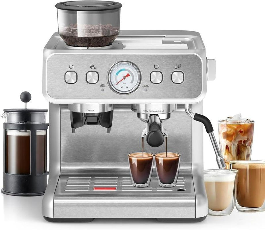 Xbeauty Espresso Machine 15 Bar, Coffee Maker for Cappuccino and Latte Maker with Milk Frother Steam Wand, Fast Heating Coffee Machine for Home, Office - Open Season Industries