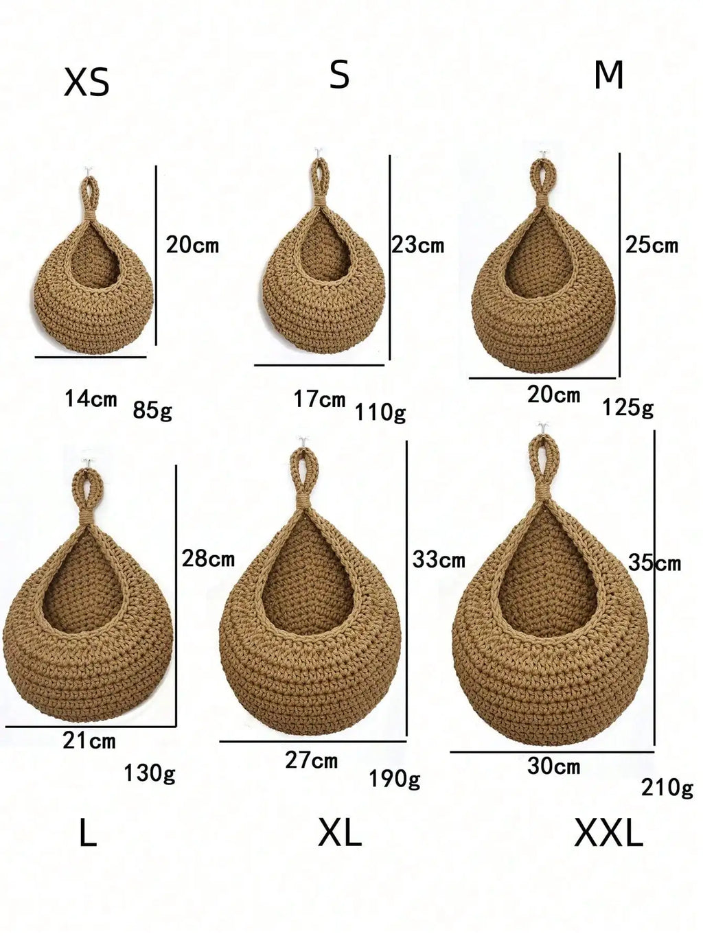 Wall Decor Hanging Basket, Bohemian Woven Basket Planting Planter Container Teardrop Shape Suitable for Vegetables and Fruits - Open Season Industries