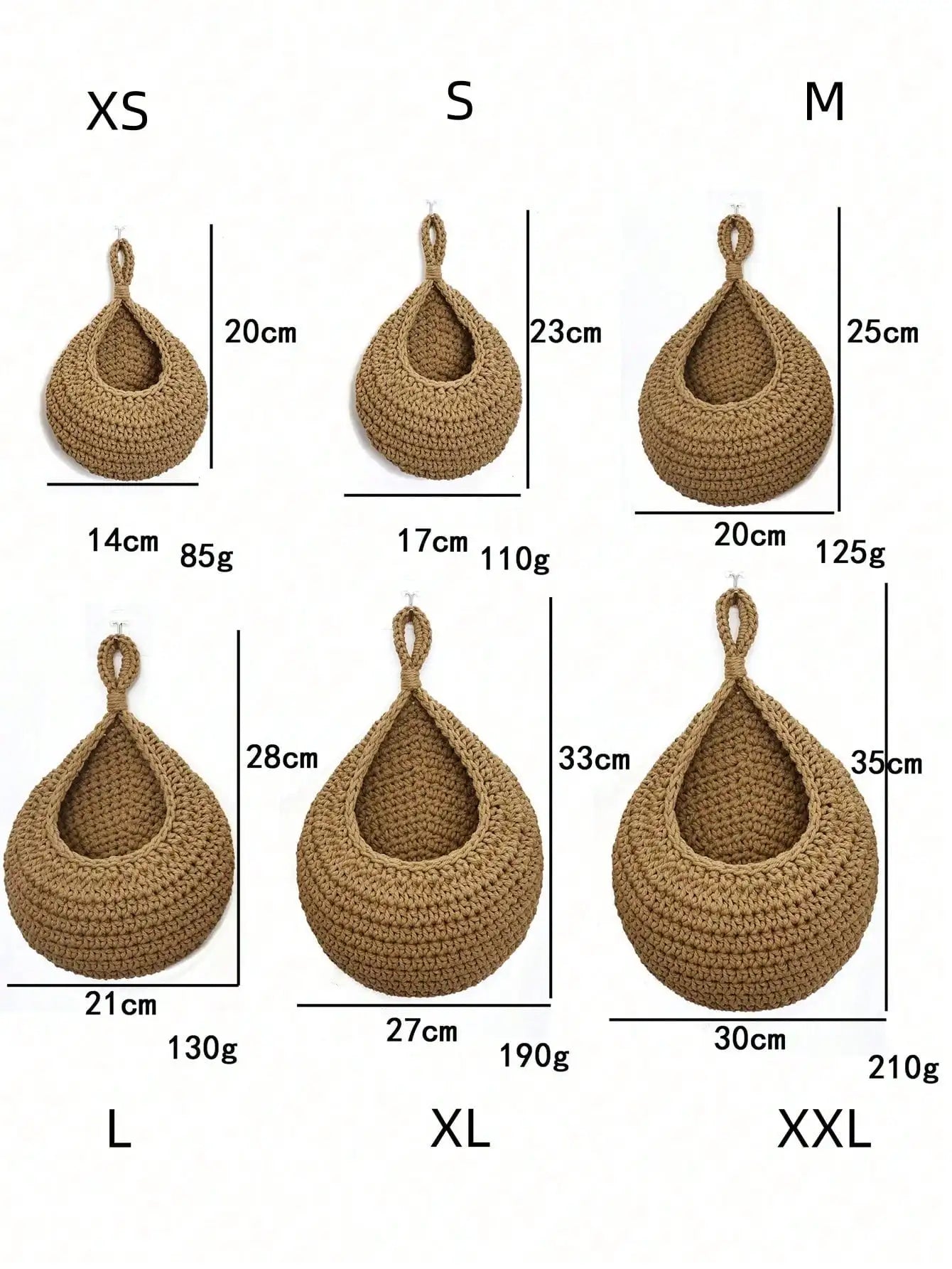 Wall Decor Hanging Basket, Bohemian Woven Basket Planting Planter Container Teardrop Shape Suitable for Vegetables and Fruits - Open Season Industries