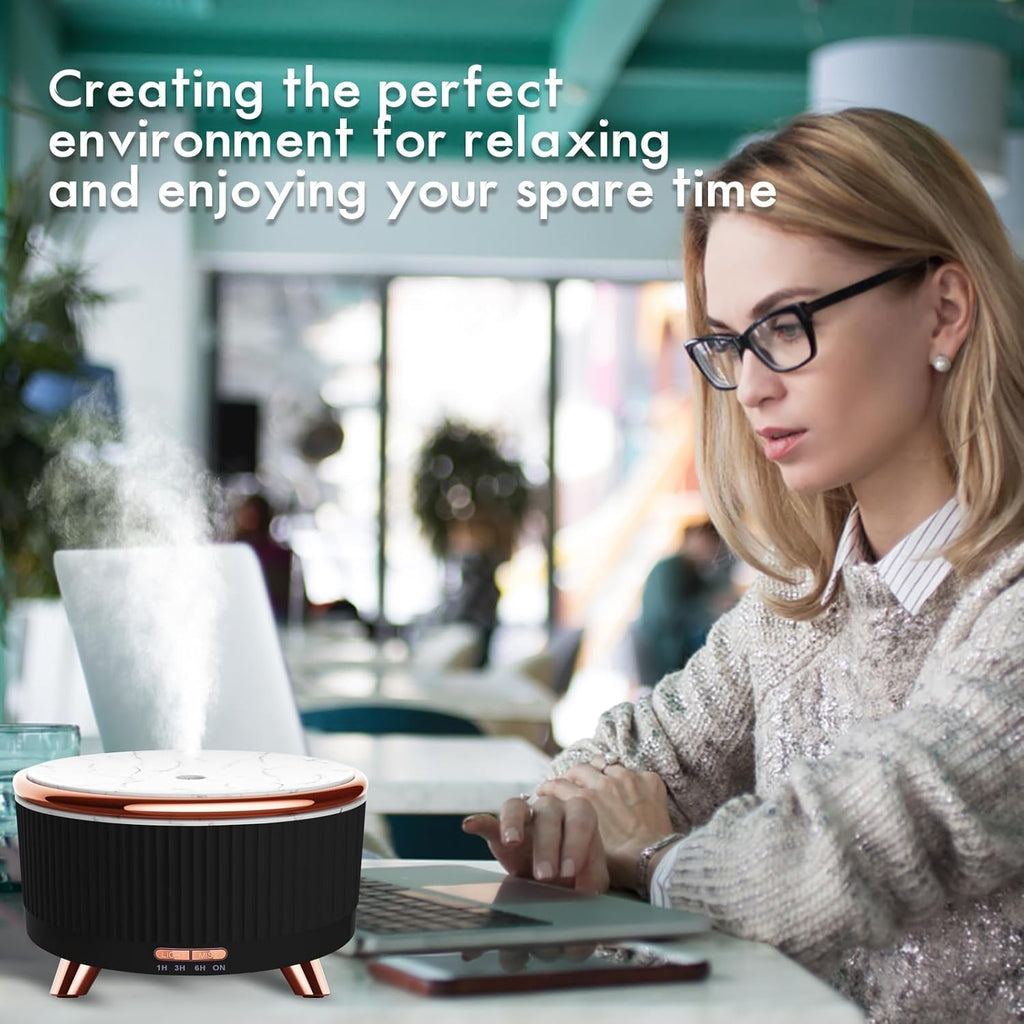 Diffusers for Essential Oils Large Room, 500Ml Aromatherapy Diffuser Cool Mist Humidifier with Remote Control,7 Colors Lights & 3 Mist Mode Waterless Auto off for Women Office Home Black - Open Season Industries