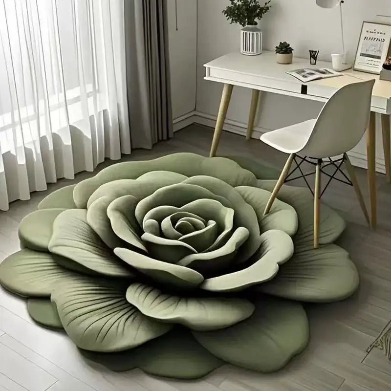 Alien Floral Plush & Diatomaceous Earth Floor Mat Bathroom Absorbent Anti - Slip 3D Fresh Flower Pattern Door Mats Dirt - Resistant - Open Season Industries