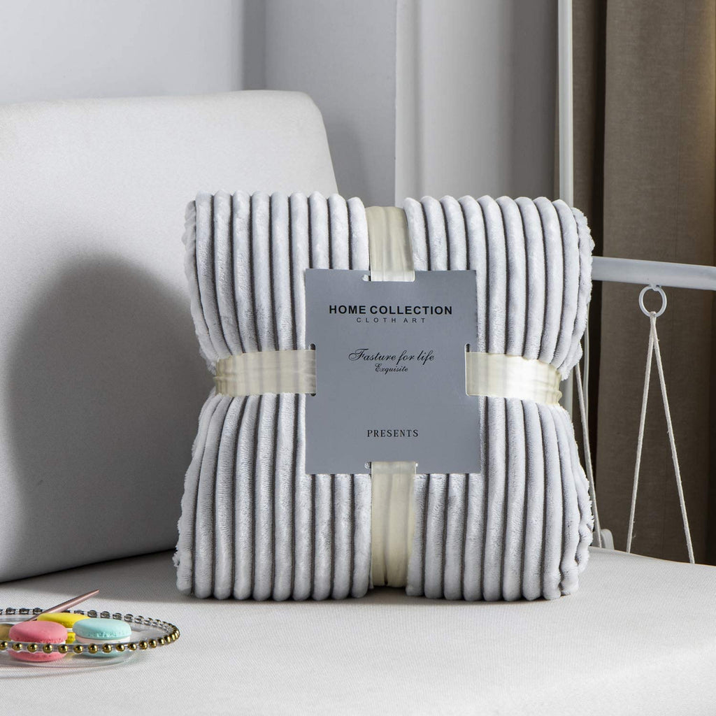 Sherpa Blanket Fleece Throw – 51X63, Grey & White – Soft, Plush, Fluffy, Fuzzy, Warm, Cozy, Thick – Perfect for Couch, Bed, Sofa, Chair - Christmas Blanket Gift for Winter - Open Season Industries