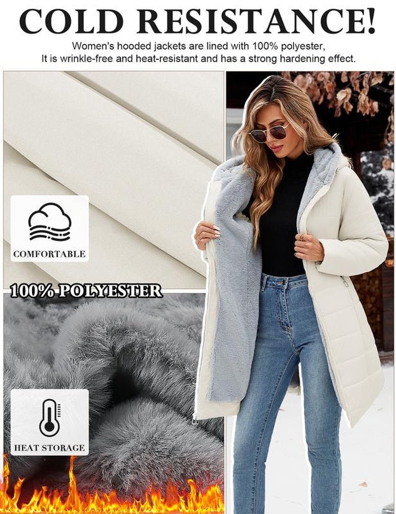 UMIPUBO Women'S Winter Windproof Fur Warm Slim Fit down Jacket - Waterproof Long Ski Coat for Commuting - Open Season Industries