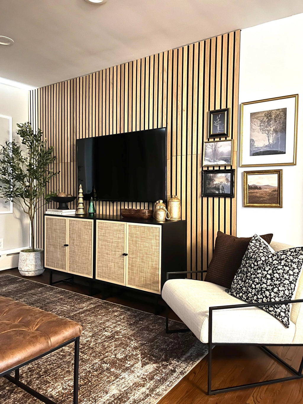 Kova Cane Rattan Doors Accent Cabinet with Black Metal Base and Adjustable Shelf - Open Season Industries