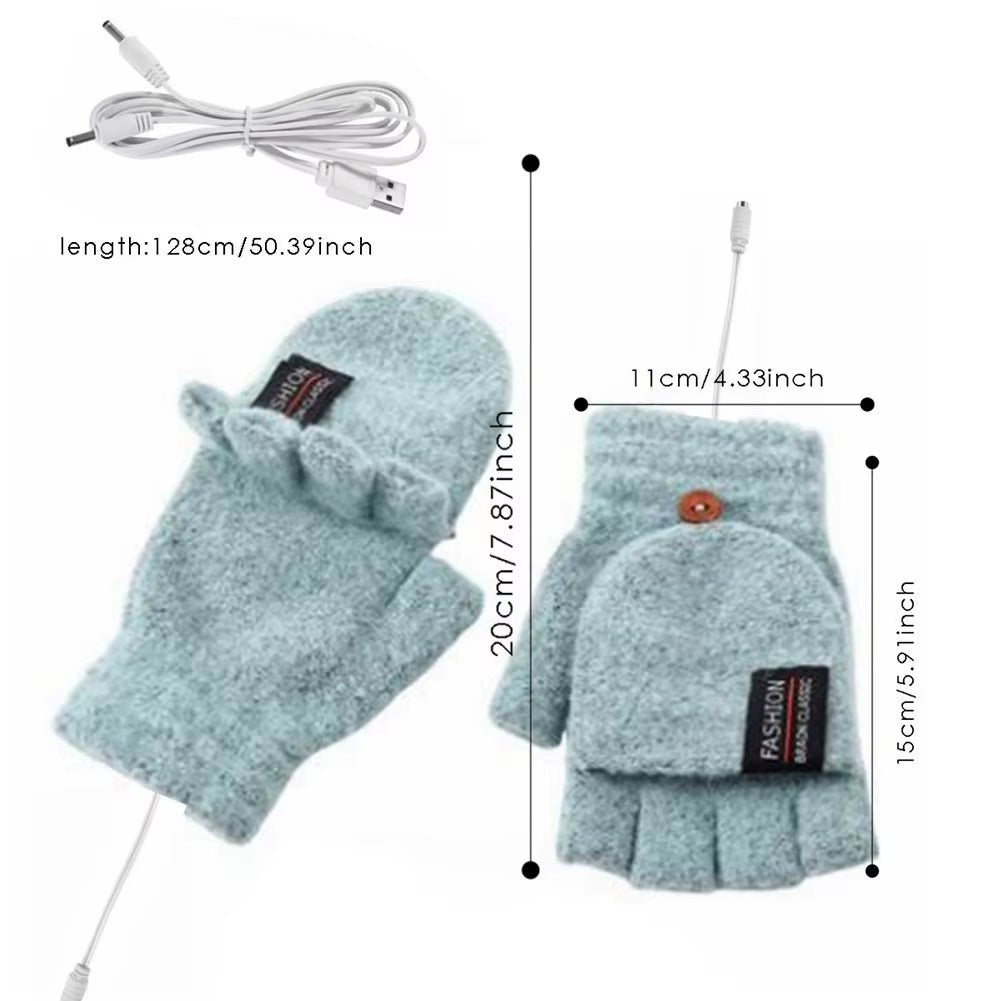 Touchscreen Heating Gloves Rechargeable Winter Warm USB Electric Heated Gloves Fingerless Hand Warmer Thermal for Skiing Gloves - Open Season Industries