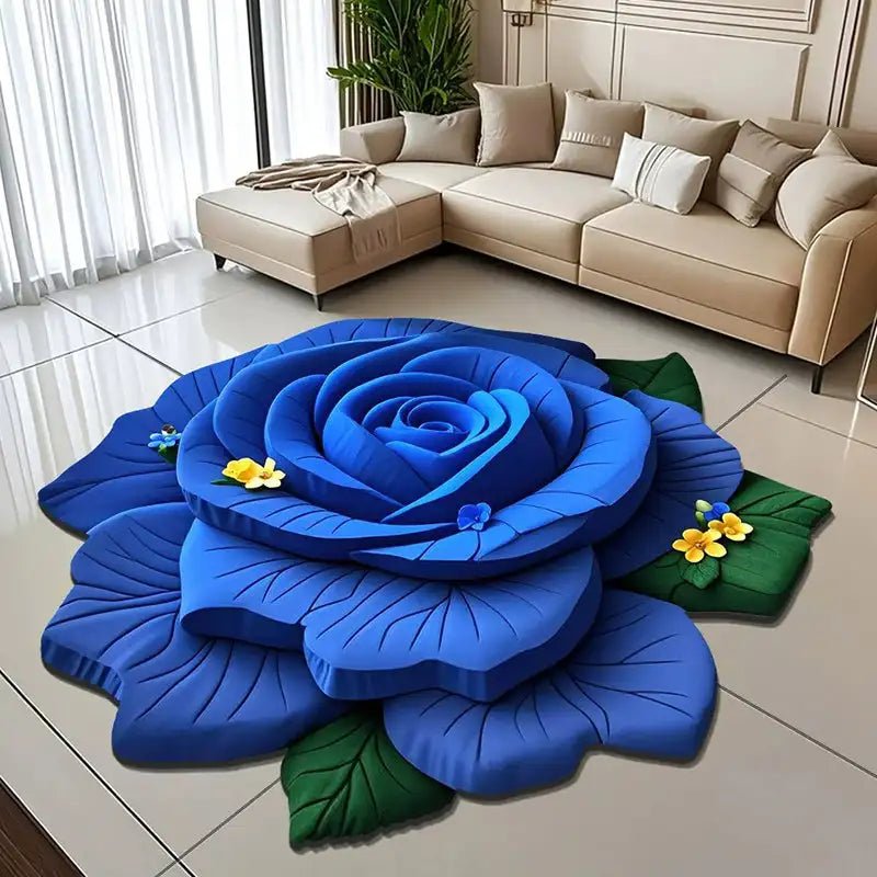 Alien Floral Plush & Diatomaceous Earth Floor Mat Bathroom Absorbent Anti - Slip 3D Fresh Flower Pattern Door Mats Dirt - Resistant - Open Season Industries