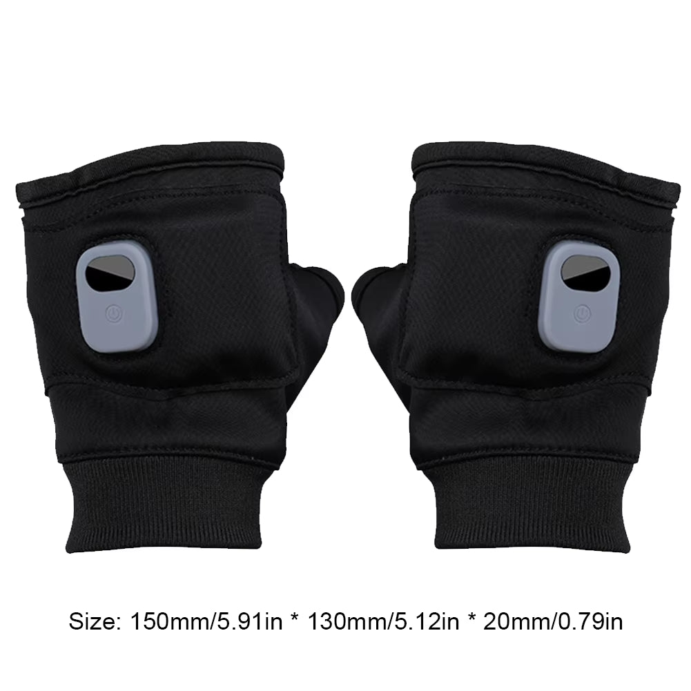 Touchscreen Heating Gloves Rechargeable Winter Warm USB Electric Heated Gloves Fingerless Hand Warmer Thermal for Skiing Gloves - Open Season Industries