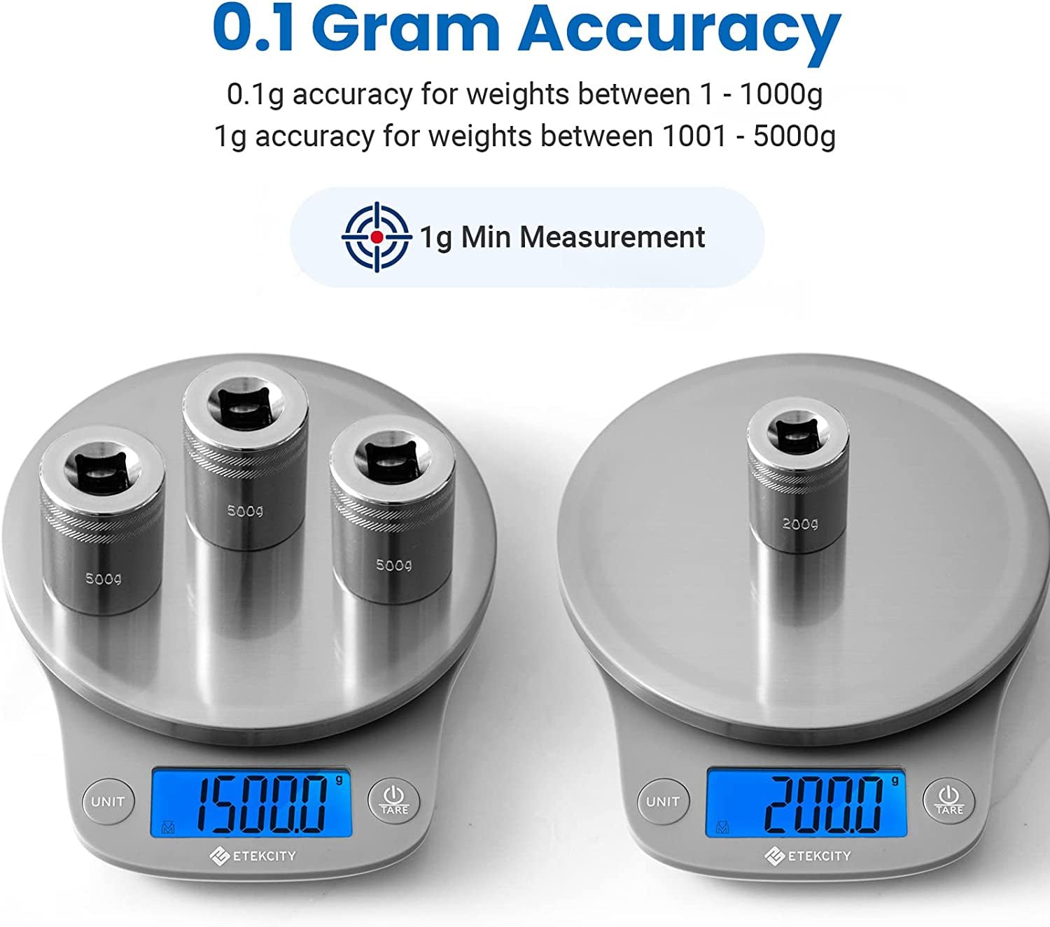 0.1G Food Kitchen Scale, Digital Ounces and Grams for Cooking, Baking, Meal Prep, Dieting, and Weight Loss 11Lb/5Kg 304 Stainless Steel - Open Season Industries