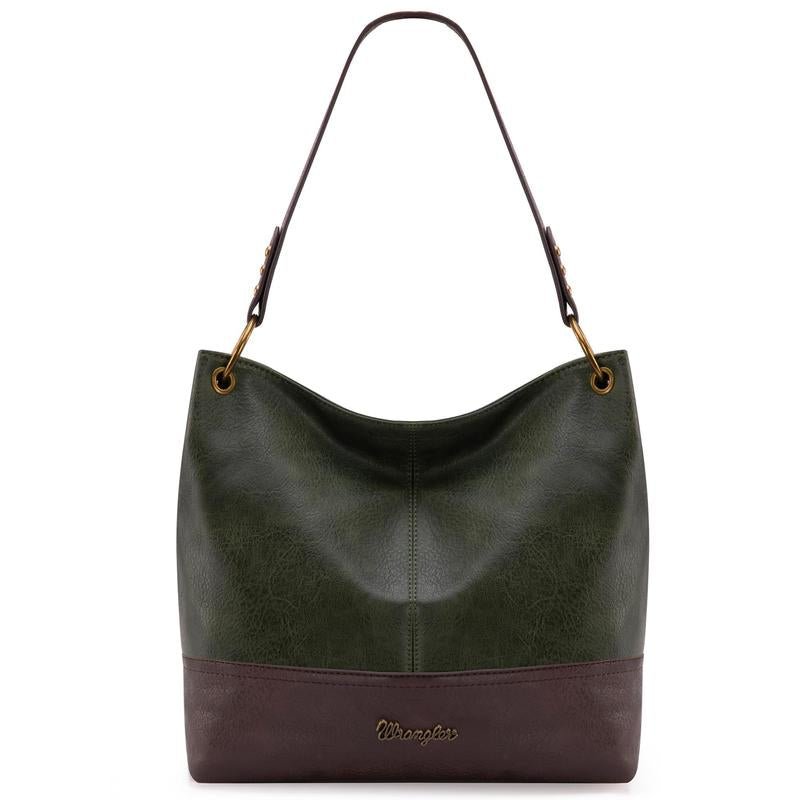 Wrangler Cow Print Hobo Bag Vegan Leather for Woman with Wide Guitar Strap - Open Season Industries