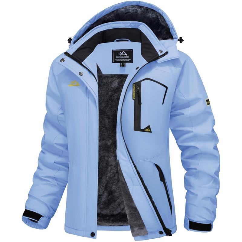 MAGCOMSEN Women'S Waterproof Ski Jacket Hooded Fleece Lined Warm Winter Jacket Snow Coat Mountain Windproof Rain Windbreaker - Open Season Industries