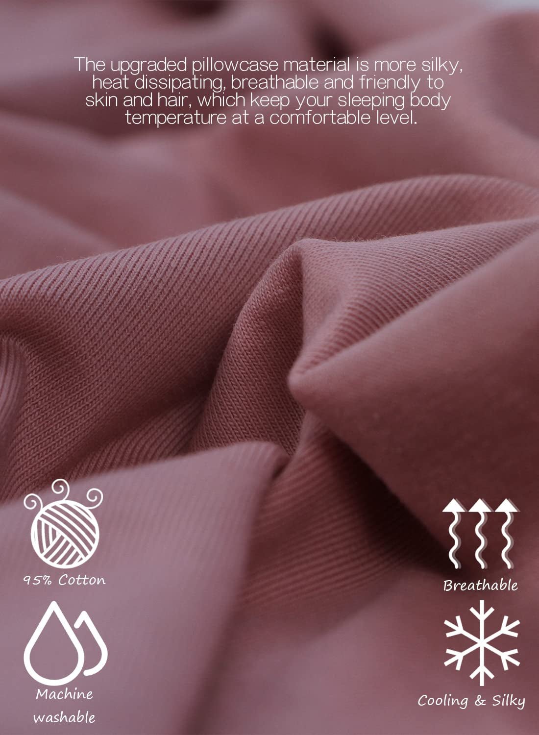 Cooling Pregnancy Pillow, Maternity Pillow with Soft Cotton Cover, C Shaped for Pregnant Sleeping (Cooling Cotton - Pink) - Open Season Industries